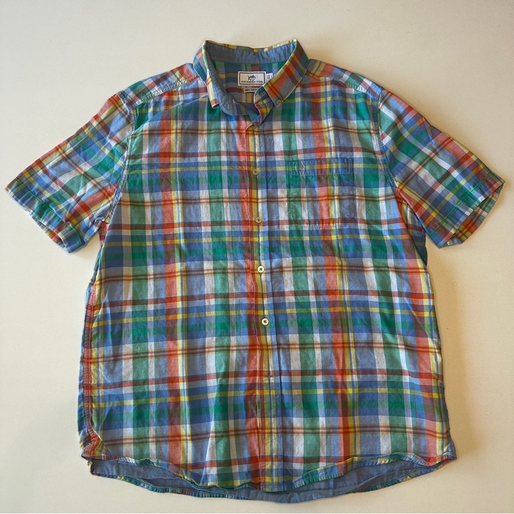 Southern Tide Men's Multicolor Plaid Shirt Size L